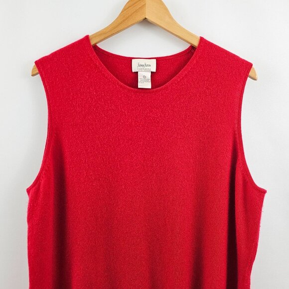 Neiman Marcus Cashmere Red Sweater Vest Womens 2X Preppy Soft Holiday Christmas - Picture 4 of 9